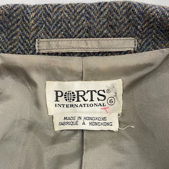 Vintage Ports International, Wool Tweed Blazer, Size 6, Olive Green - Picture 5 of 5